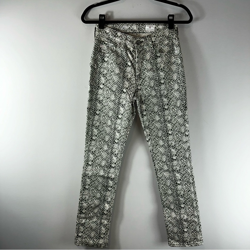 AG Adriano Goldschmied The Mari High Rise Straight Snake Print Pants Size 26R
